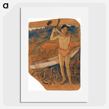 アートポスター-Man with an Ax - ポール ゴーギャン Poster.