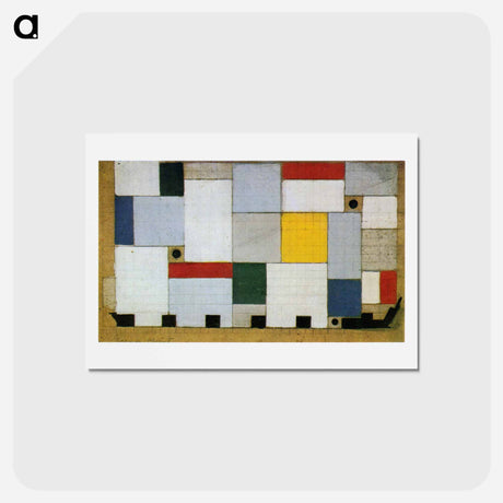 アートポストカード-Color design for the ceiling of the Cafe Brasserie - テオ ファン ドゥースブルフ Postcard.