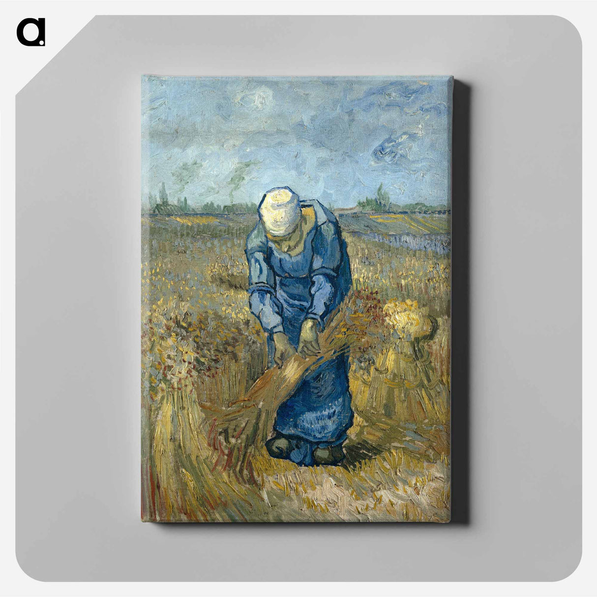 Peasant woman binding sheaves - Vincent van Gogh Canvas.