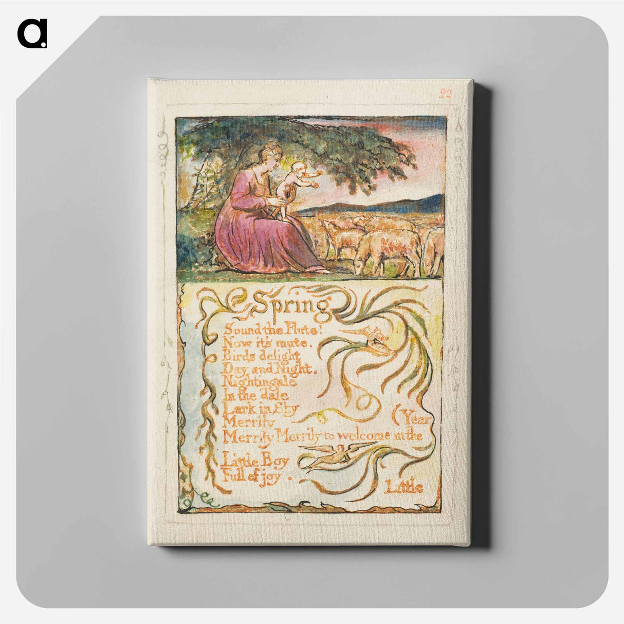 Songs of Innocence and of Experience: Spring - William Blake Canvas.