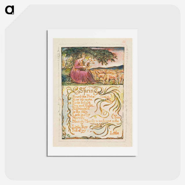 アートポストカード-Songs of Innocence and of Experience: Spring - ウィリアム ブレイク Postcard.