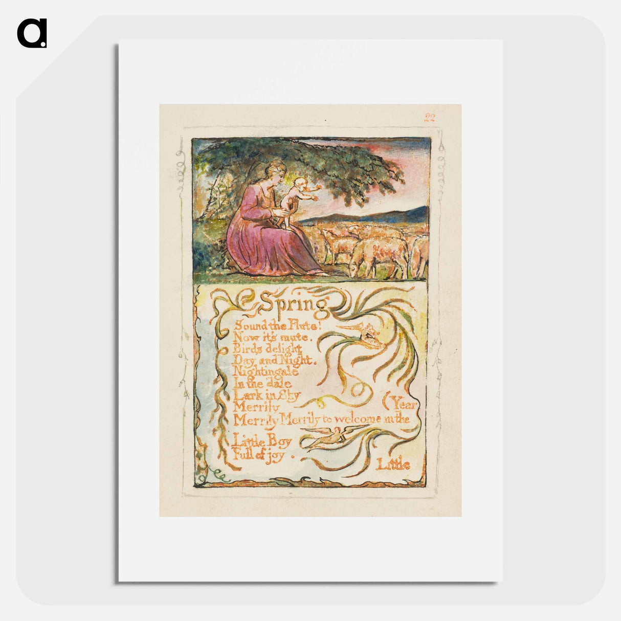 Songs of Innocence and of Experience: Spring - William Blake Poster.