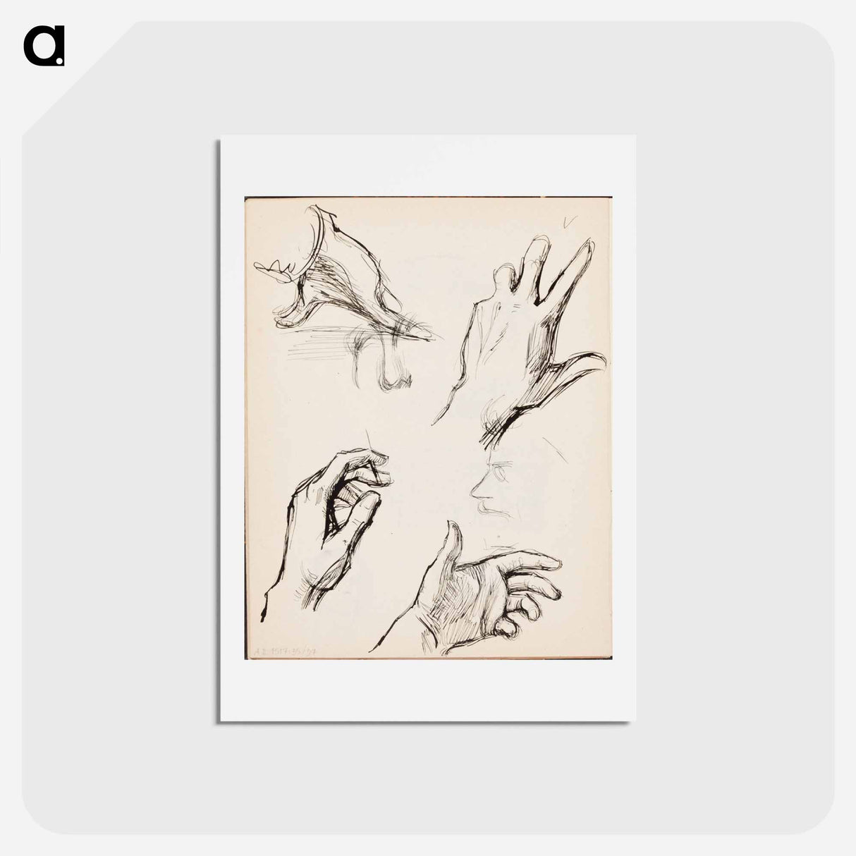 アートポストカード-(unknown) part of a sketchbook - アルバート エーデルフェルト Postcard.