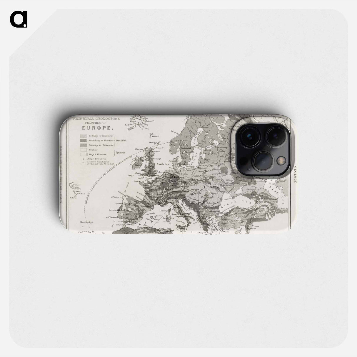 Geology, The Principal Features of Europe Geological - アンティーク地図 Phone Case.