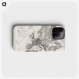 Geology, The Principal Features of Europe Geological - アンティーク地図 Phone Case.