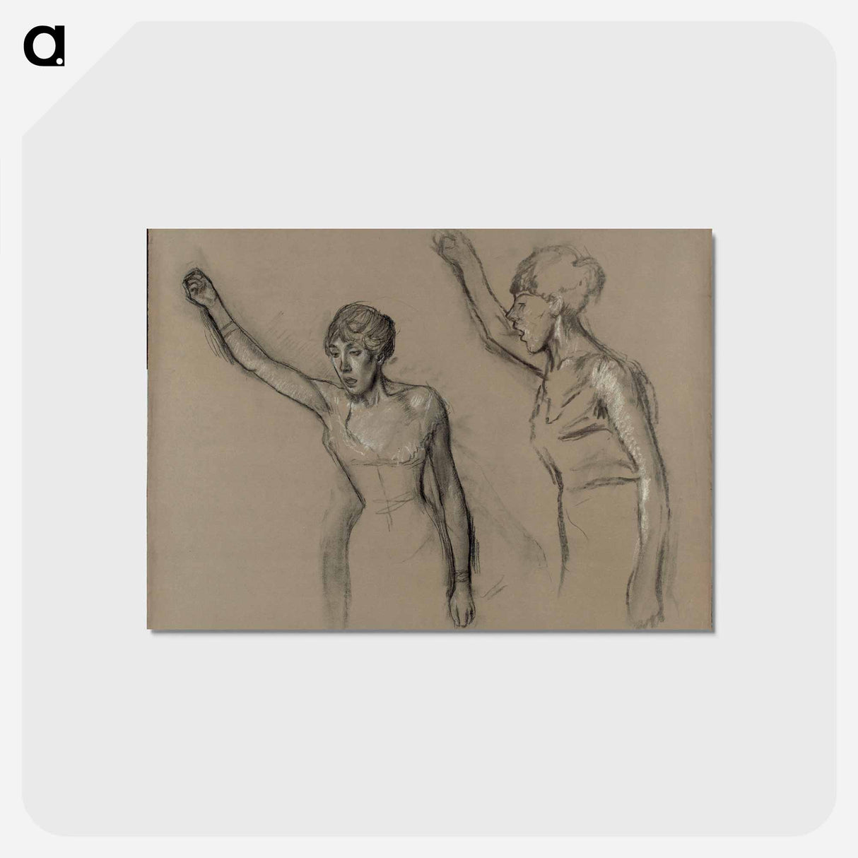 アートポストカード-Study of a Singer - エドガー ドガ Postcard.