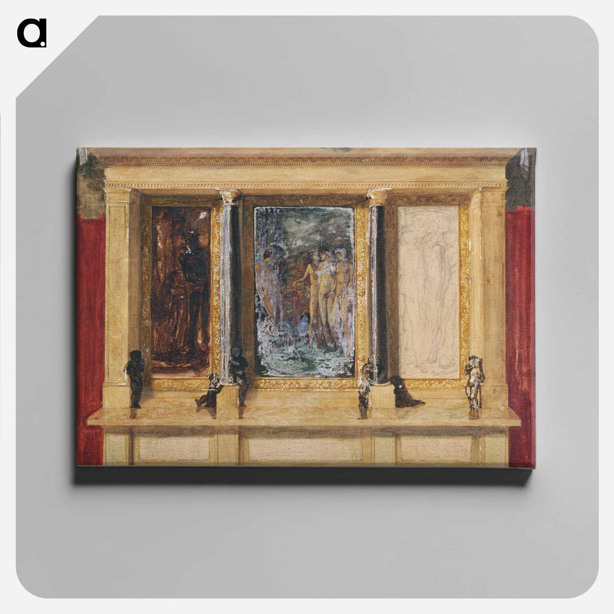 Troy Triptych - Compositional Study - エドワード バーン ジョーンズ Canvas.
