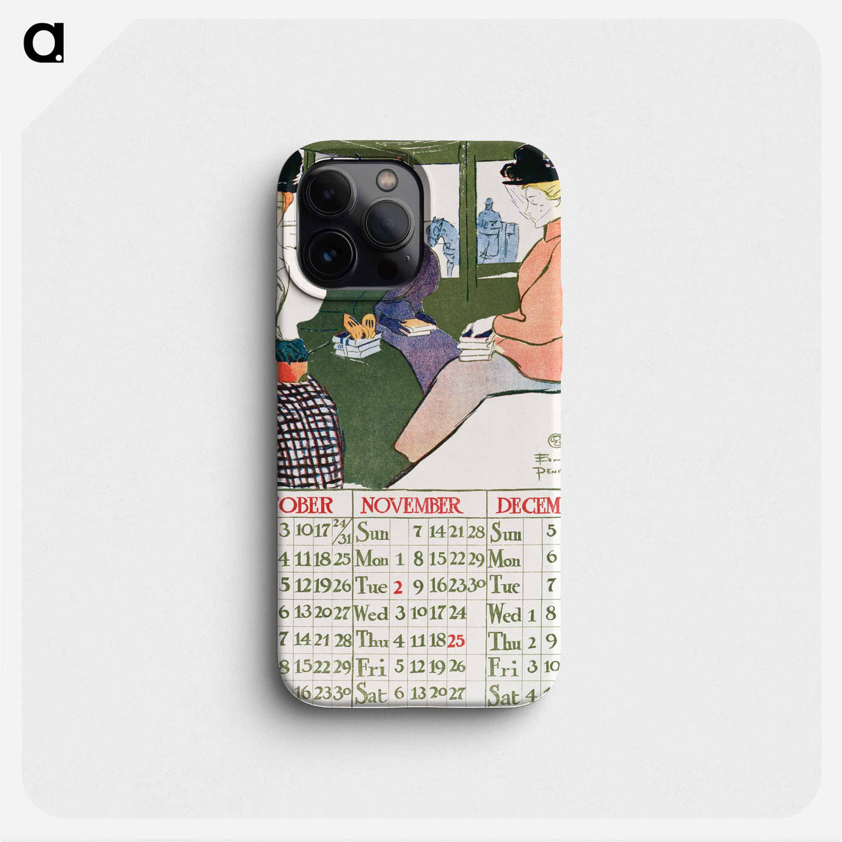 Vintage calendar print by Edward Penfield - エドワード ペンフィールド Phone Case.