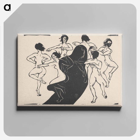 アートパネル-Nudes Dancing around a Shadow - エルンスト ルートヴィヒ キルヒナー Canvas.