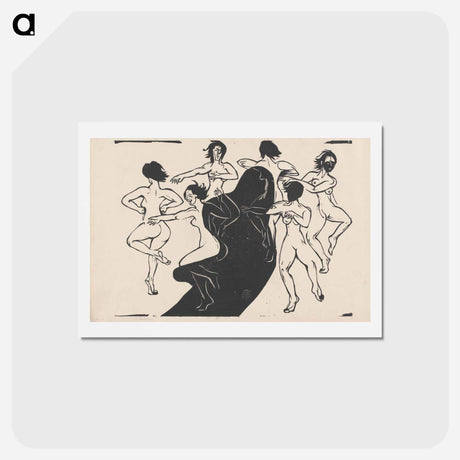 アートポストカード-Nudes Dancing around a Shadow - エルンスト ルートヴィヒ キルヒナー Postcard.