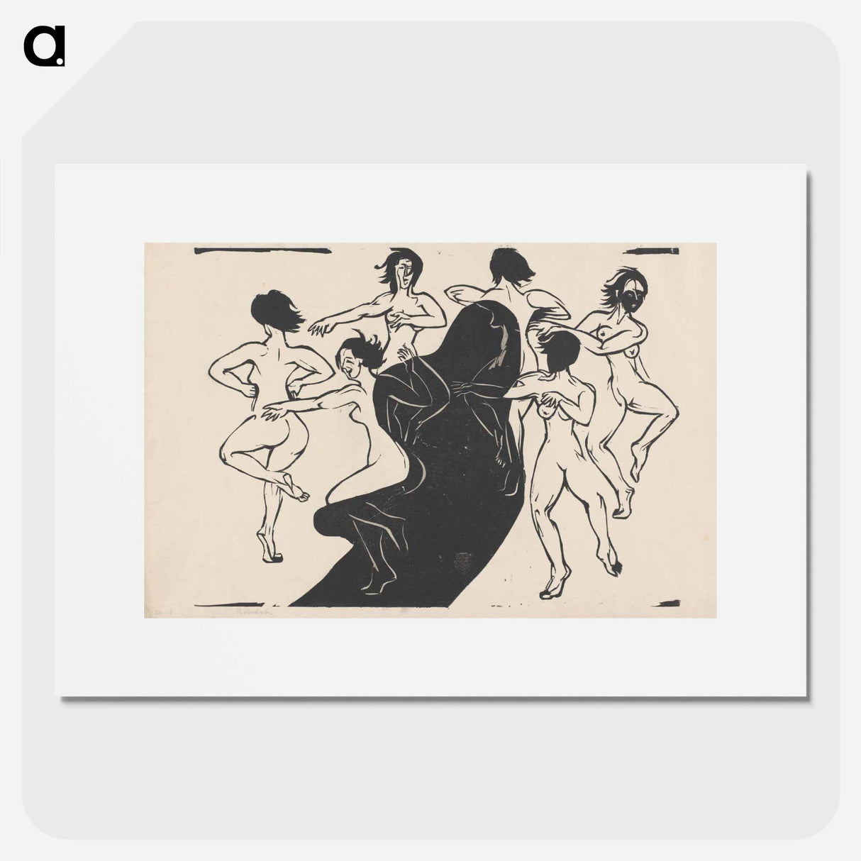 Nudes Dancing around a Shadow - Ernst Ludwig Kirchner Poster.