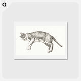 アートポストカード-Sketch of a lying cat - ジャン ベルナール Postcard.