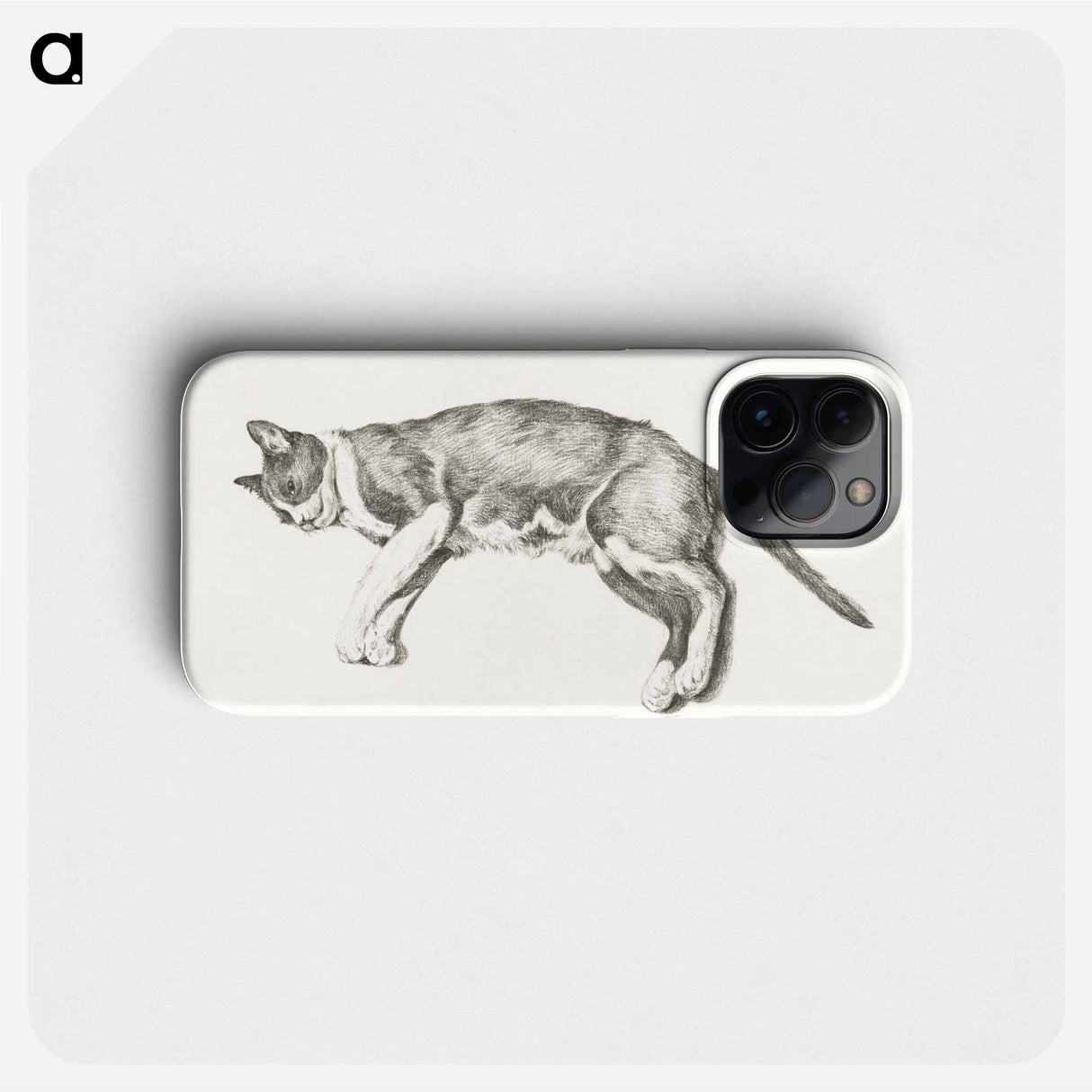 Sketch of a lying cat - Jean Bernard Phone Case.