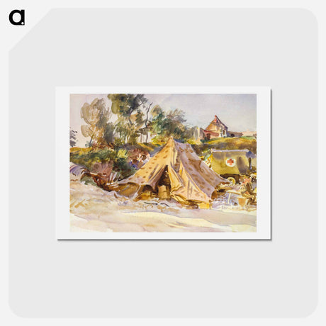 アートポストカード-Camp with Ambulance - ジョン シンガー サージェント Postcard.