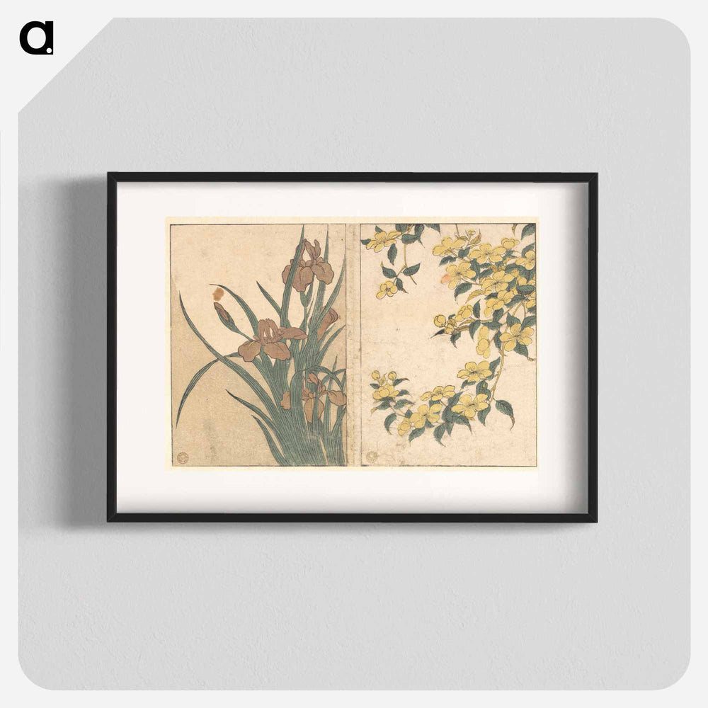 Cherry Blossoms and Irises - 喜多川 歌麿 Poster.