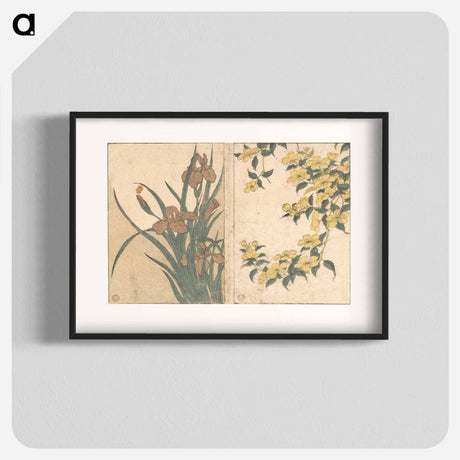 アートポスター-Cherry Blossoms and Irises - 喜多川 歌麿 Poster.