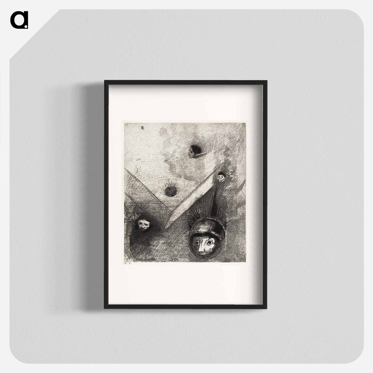 On Backdrop of Our Nights God with His Knowing Finger Traces a Multiform Implacable Nightmare - オディロン ルドン Poster.