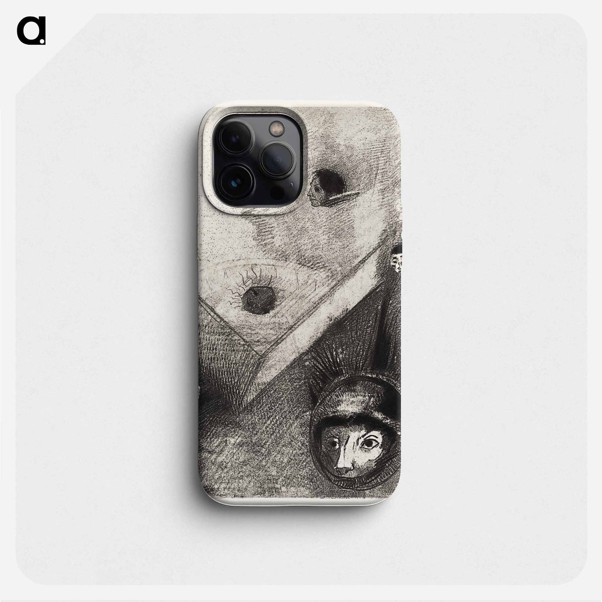 On Backdrop of Our Nights God with His Knowing Finger Traces a Multiform Implacable Nightmare - オディロン ルドン Phone Case.