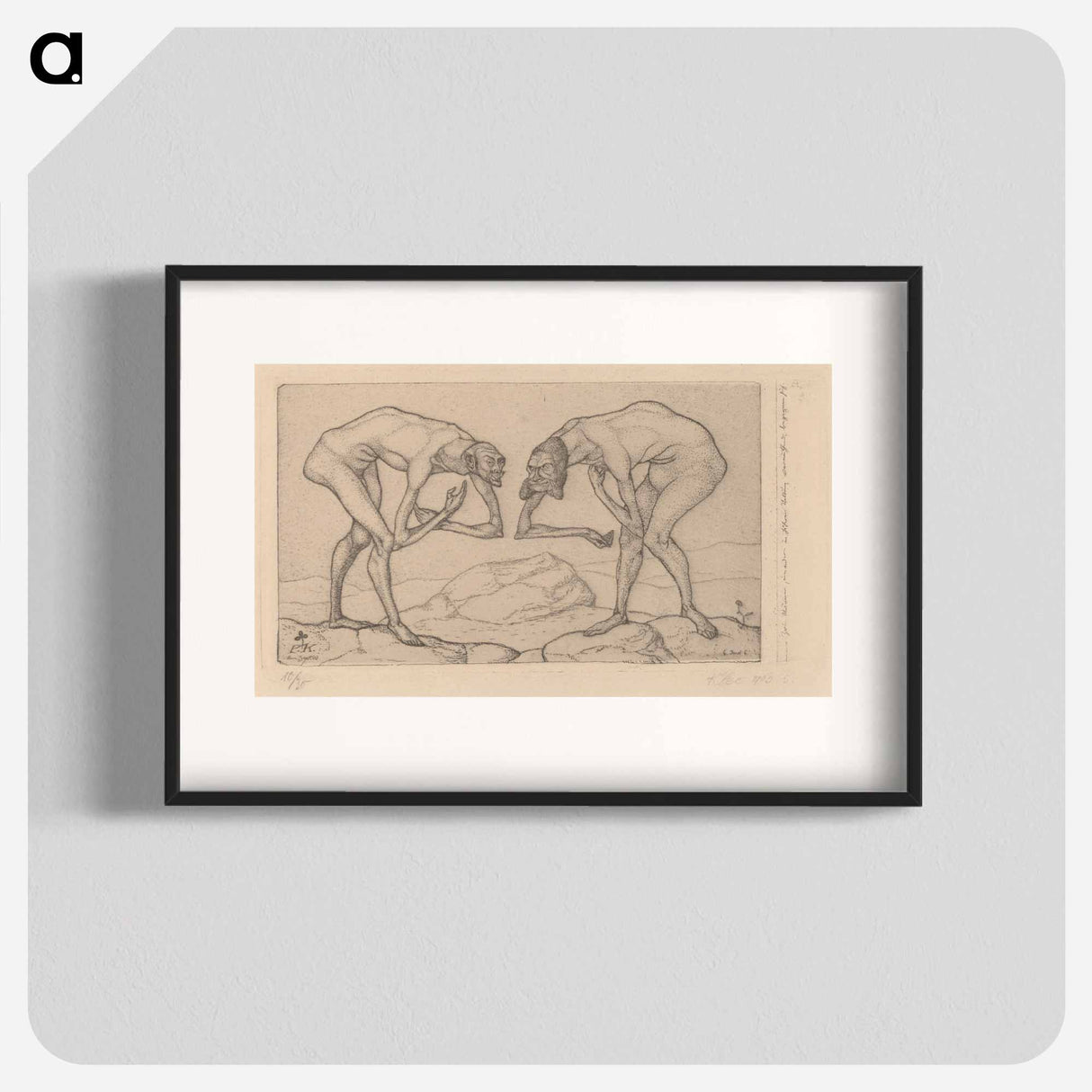 Zwei Männer, einander in höherer Stellung vermutend, begegnen sich (Two Men Meet, Each Believing the Other to Be of Higher Rank)
 - パウル クレー Poster.