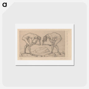 アートポストカード-Zwei Männer, einander in höherer Stellung vermutend, begegnen sich (Two Men Meet, Each Believing the Other to Be of Higher Rank)
 - パウル クレー Postcard.