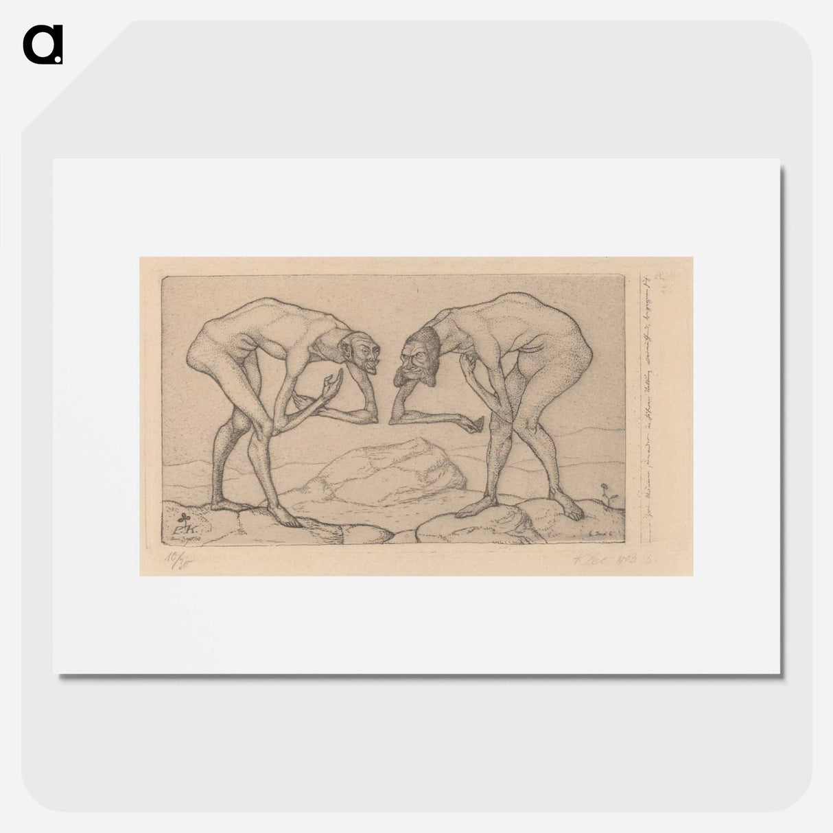 Zwei Männer, einander in höherer Stellung vermutend, begegnen sich (Two Men Meet, Each Believing the Other to Be of Higher Rank)
 - パウル クレー Poster.