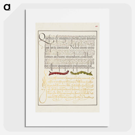 アートポスター-Caterpillars from Mira Calligraphiae Monumenta
 - 書道のお手本 Poster.