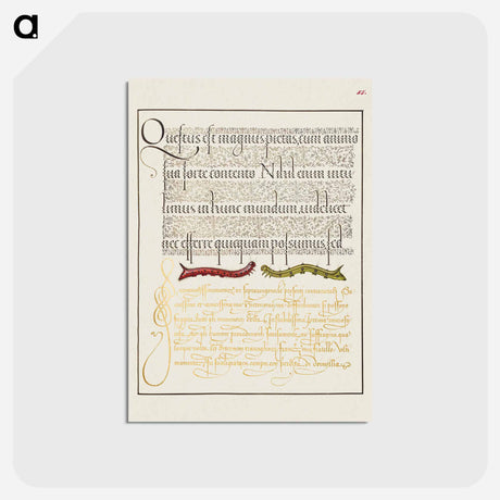 アートポストカード-Caterpillars from Mira Calligraphiae Monumenta
 - 書道のお手本 Postcard.