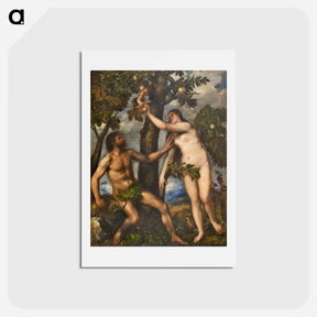 アートポストカード-The Fall of Man - ティツィアーノ ヴェチェッリオ Postcard.