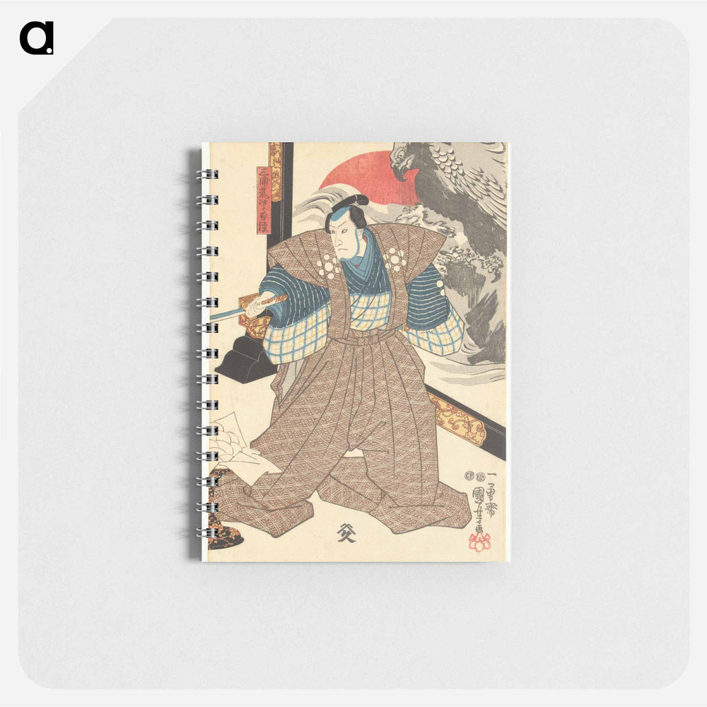 Drie acteurs bij een kamerscherm - 歌川 国芳 Memo.