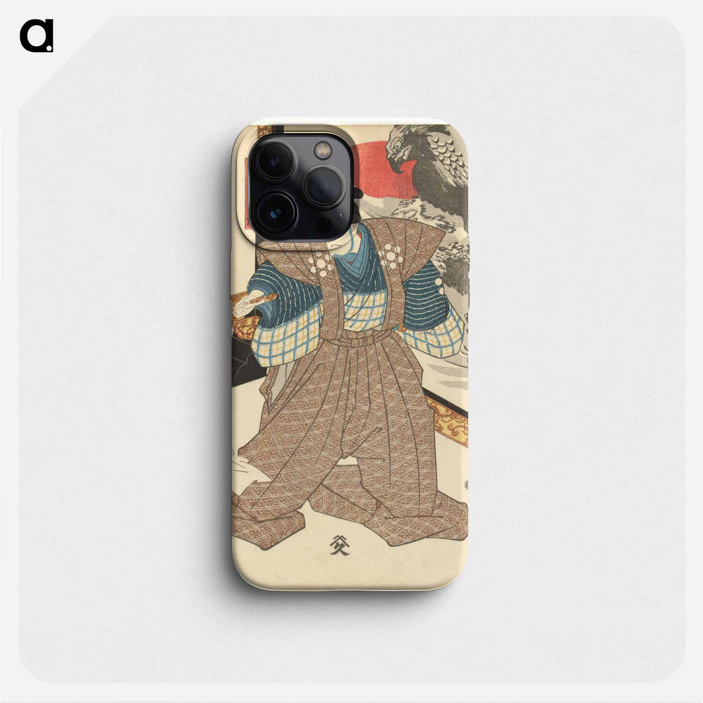 Drie acteurs bij een kamerscherm - 歌川 国芳 Phone Case.