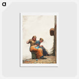 アートポストカード-Mending the Nets - ウィンスロー ホーマー Postcard.