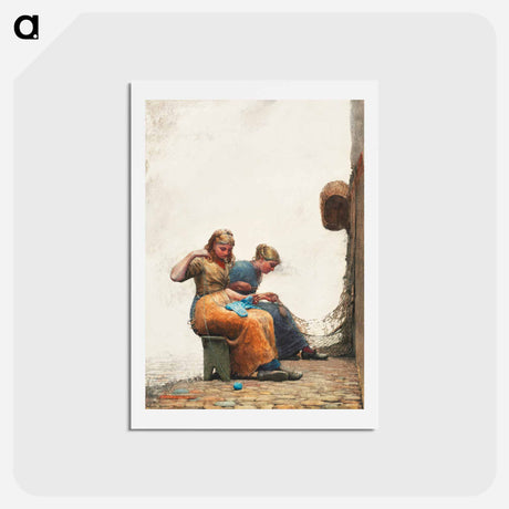 アートポストカード-Mending the Nets - ウィンスロー ホーマー Postcard.