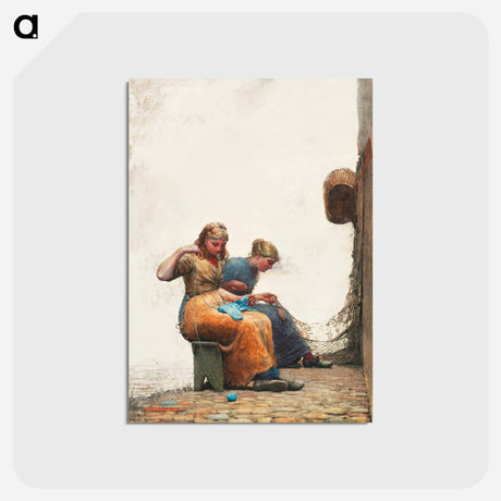 アートポストカード-Mending the Nets - ウィンスロー ホーマー Postcard.