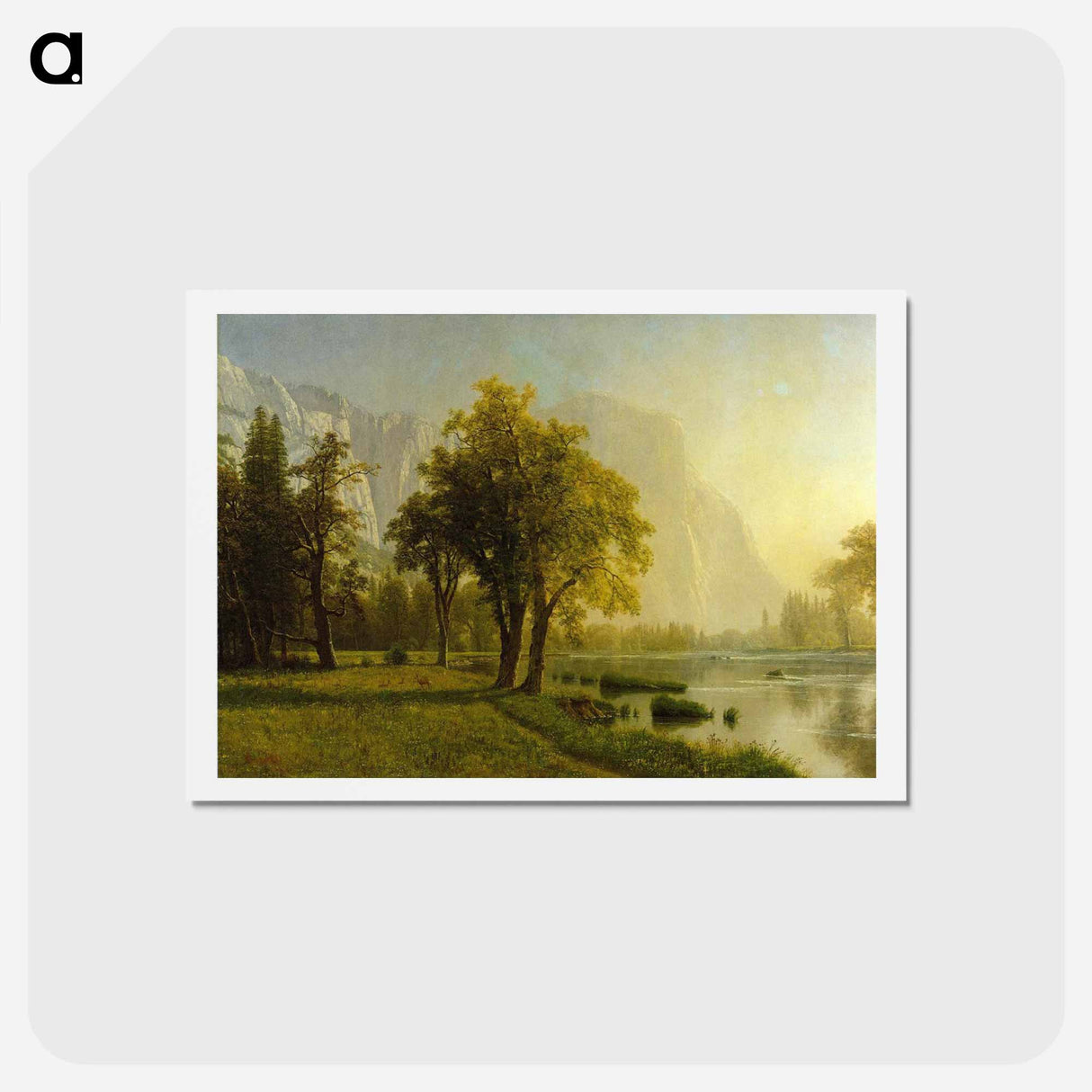 アートポストカード-El Capitan, Yosemite Valley - アルバート ビアスタット Postcard.