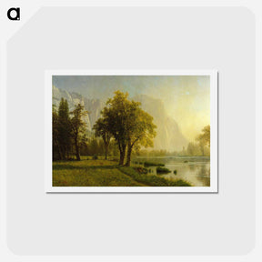 アートポストカード-El Capitan, Yosemite Valley - アルバート ビアスタット Postcard.