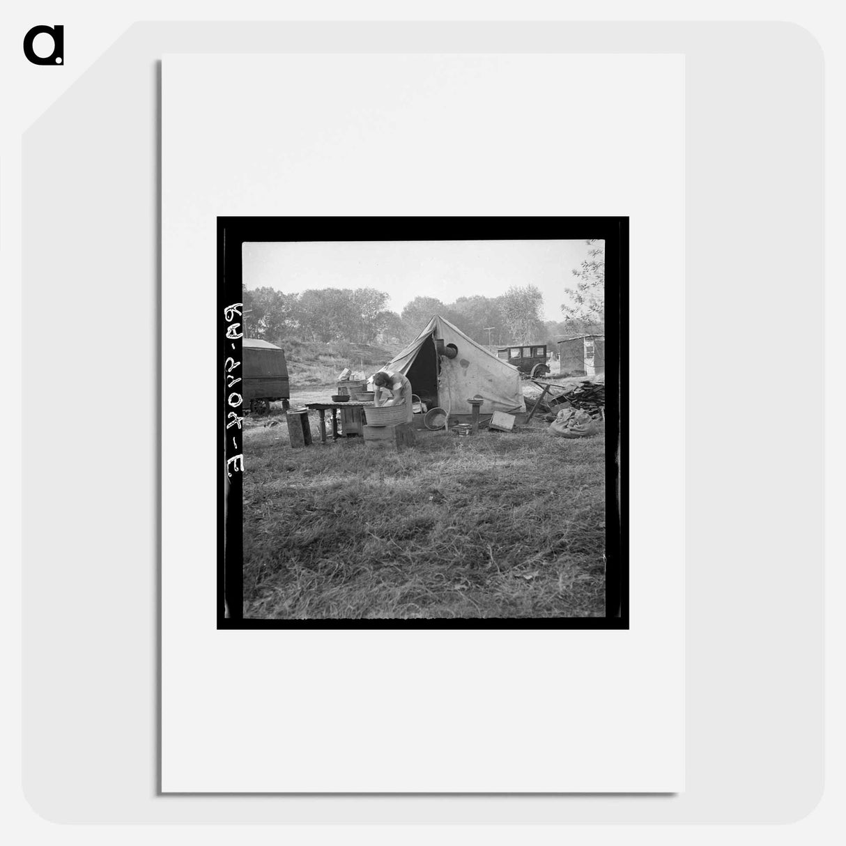 American River camp, Sacramento - Dorothea Lange Poster.