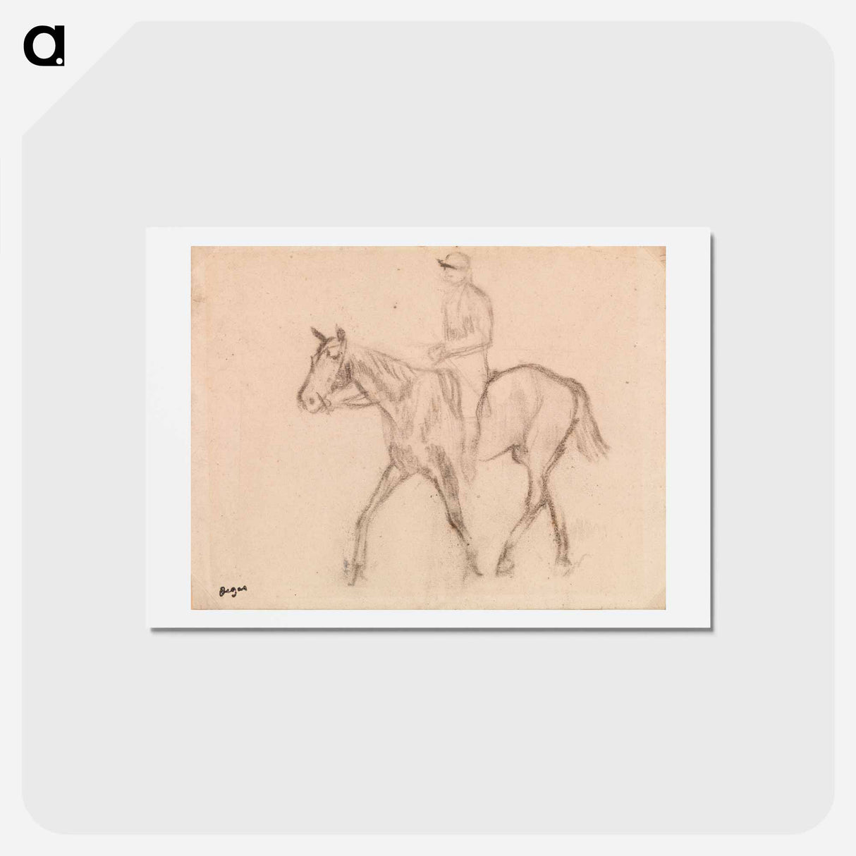 アートポストカード-Man on Horseback - エドガー ドガ Postcard.