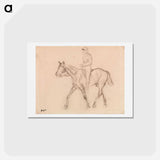 アートポストカード-Man on Horseback - エドガー ドガ Postcard.
