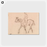 アートポストカード-Man on Horseback - エドガー ドガ Postcard.