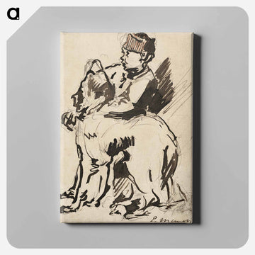 A Boy Holding His Dog - エドゥアール マネ Canvas.