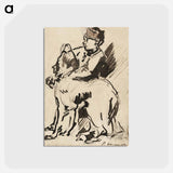 アートポストカード-A Boy Holding His Dog - エドゥアール マネ Postcard.