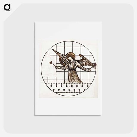 アートポストカード-Angel Playing on Bells - エドワード バーン ジョーンズ Postcard.