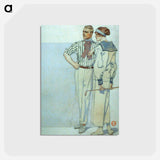 アートポストカード-Man and woman in sport clothes - エドワード ペンフィールド Postcard.