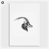Vintage antelope wildlife illustration - エルンスト ヘッケル Poster.