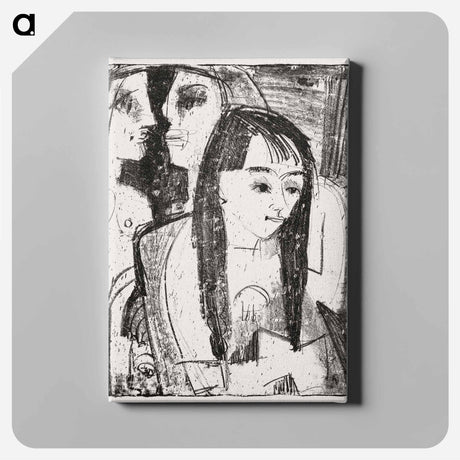 アートパネル-Portrait of a Girl - エルンスト ルートヴィヒ キルヒナー Canvas.
