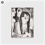 アートポストカード-Portrait of a Girl - エルンスト ルートヴィヒ キルヒナー Postcard.