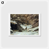アートポストカード-Deer Taking Shelter in Winter - ギュスターヴ クールベ Postcard.