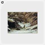 アートポストカード-Deer Taking Shelter in Winter - ギュスターヴ クールベ Postcard.