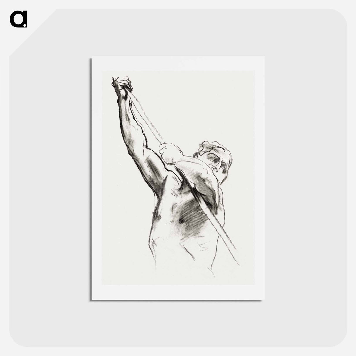 アートポストカード-Male Torso with Pole - ジョン シンガー サージェント Postcard.