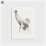 アートポストカード-Male Torso with Pole - ジョン シンガー サージェント Postcard.